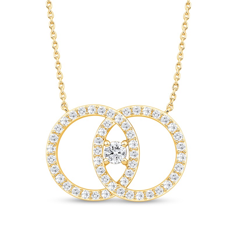 1 CT. T.W. Diamond Interlocking Circles Necklace in 10K Gold