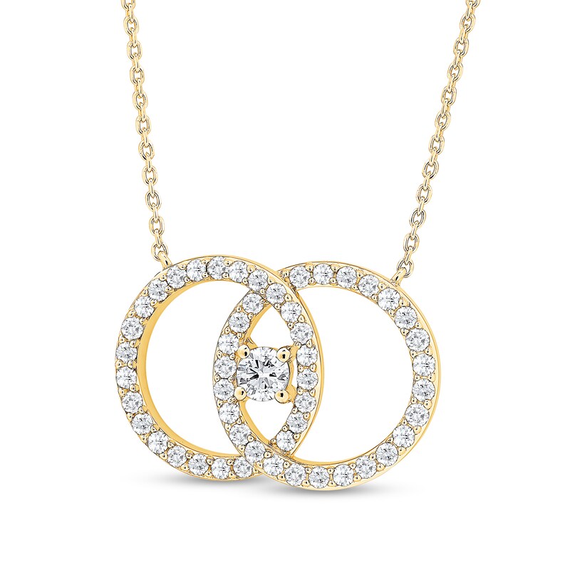 Main Image 3 of 1 CT. T.W. Diamond Interlocking Circles Necklace in 10K Gold