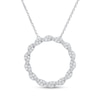 Thumbnail Image 0 of 1/2 CT. T.W. Diamond Large Twist Circle Necklace in 10K White Gold - 19"