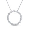 Thumbnail Image 1 of 1/2 CT. T.W. Diamond Large Twist Circle Necklace in 10K White Gold - 19"