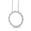 Thumbnail Image 3 of 1/2 CT. T.W. Diamond Large Twist Circle Necklace in 10K White Gold - 19"