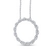 Thumbnail Image 2 of 1/2 CT. T.W. Diamond Large Twist Circle Necklace in 10K White Gold - 19"