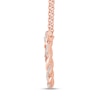 Thumbnail Image 2 of 1/4 CT. T.W. Diamond and Polished Twist Circle Necklace in 10K Rose Gold - 19"