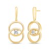 Thumbnail Image 1 of 1/10 CT. T.W. Diamond Solitaire Intertwined Double Circle Drop Earrings in 10K Gold