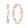 Thumbnail Image 2 of 1/4 CT. T.W. Diamond and Polished Twist Hoop Earrings in 10K Rose Gold