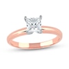 Thumbnail Image 1 of 1 CT. Certified Princess-Cut Lab-Grown Diamond Solitaire Engagement Ring in 14K Rose Gold (F/VS2)