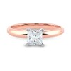 Thumbnail Image 3 of 1 CT. Certified Princess-Cut Lab-Grown Diamond Solitaire Engagement Ring in 14K Rose Gold (F/VS2)
