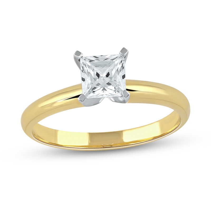 Main Image 1 of 1 CT. Certified Princess-Cut Lab-Grown Diamond Solitaire Engagement Ring in 14K Gold (F/VS2)