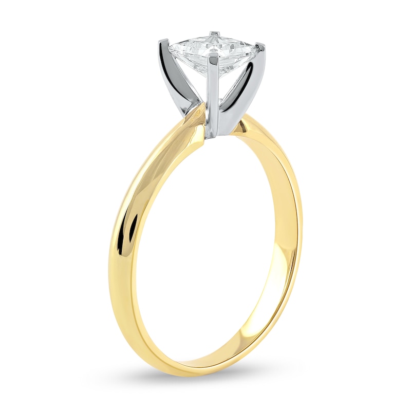 Main Image 2 of 1 CT. Certified Princess-Cut Lab-Grown Diamond Solitaire Engagement Ring in 14K Gold (F/VS2)