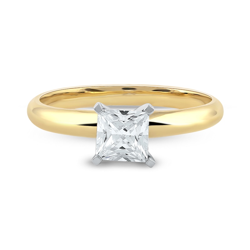 Main Image 3 of 1 CT. Certified Princess-Cut Lab-Grown Diamond Solitaire Engagement Ring in 14K Gold (F/VS2)