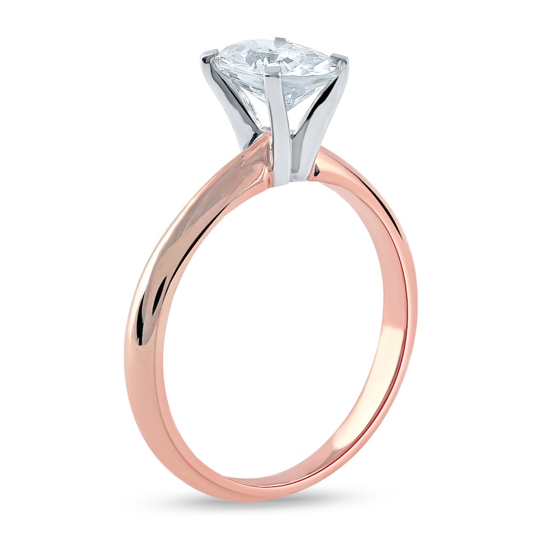 Main Image 2 of 1 CT. Certified Oval Lab-Grown Diamond Solitaire Engagement Ring in 14K Rose Gold (F/VS2)