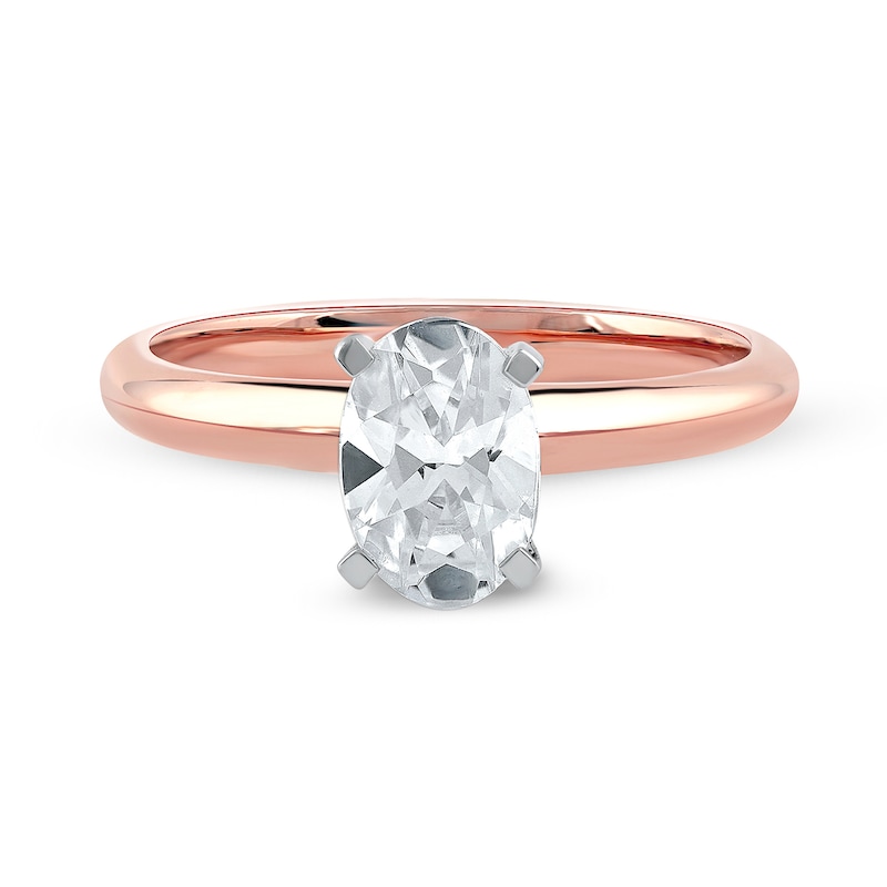 Main Image 3 of 1 CT. Certified Oval Lab-Grown Diamond Solitaire Engagement Ring in 14K Rose Gold (F/VS2)