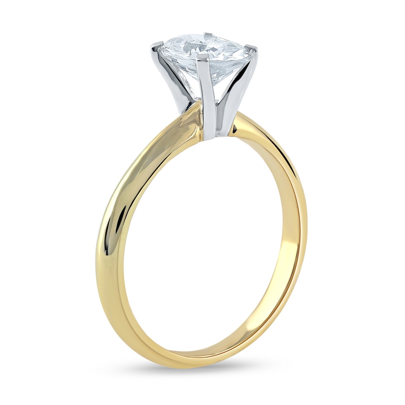 Main Image 2 of 1 CT. Certified Oval Lab-Grown Diamond Solitaire Engagement Ring in 14K Gold (F/VS2)