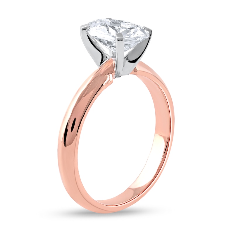Main Image 2 of 1-1/2 CT. Certified Oval Lab-Grown Diamond Solitaire Engagement Ring in 14K Rose Gold (F/VS2)