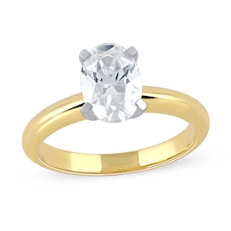 1-1/2 CT. Certified Oval Lab-Grown Diamond Solitaire Engagement Ring in 14K Gold (F/VS2)