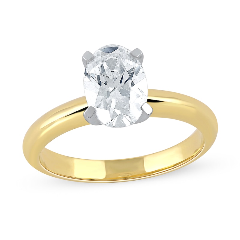 Main Image 1 of 1-1/2 CT. Certified Oval Lab-Grown Diamond Solitaire Engagement Ring in 14K Gold (F/VS2)