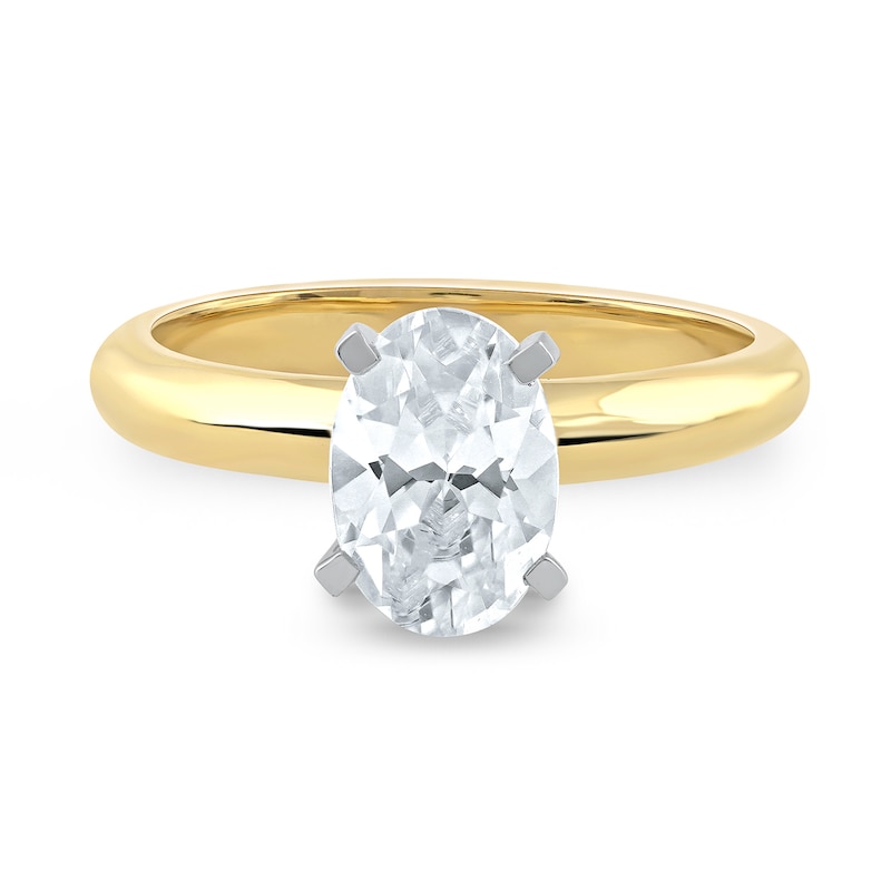 Main Image 3 of 1-1/2 CT. Certified Oval Lab-Grown Diamond Solitaire Engagement Ring in 14K Gold (F/VS2)