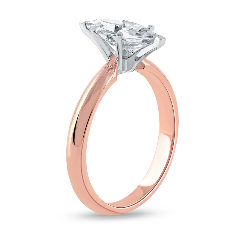Main Image 2 of 1 CT. Certified Marquise Lab-Grown Diamond Solitaire Engagement Ring in 14K Rose Gold (F/VS2)