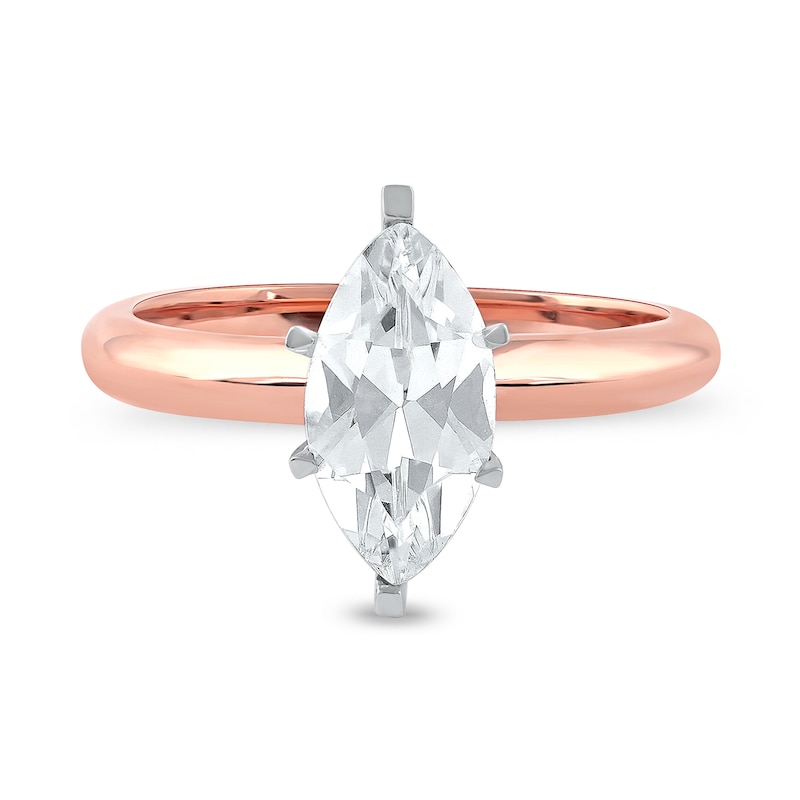 Main Image 3 of 1 CT. Certified Marquise Lab-Grown Diamond Solitaire Engagement Ring in 14K Rose Gold (F/VS2)