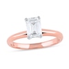Thumbnail Image 1 of 1 CT. Certified Emerald-Cut Lab-Grown Diamond Solitaire Engagement Ring in 14K Rose Gold (F/VS2)