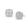 Thumbnail Image 1 of 1/6 CT. T.W. Snowflake Multi-Diamond Cushion Frame Stud Earrings in Sterling Silver