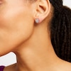 Thumbnail Image 2 of 1/5 CT. T.W. Hexagon Multi-Diamond Open Frame Stud Earrings in Sterling Silver