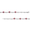 Thumbnail Image 3 of 5.0mm Heart-Shaped Lab-Created Ruby and White Lab-Created Sapphire Bypass Link Bracelet in Sterling Silver - 7.25"