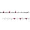 Thumbnail Image 2 of 5.0mm Heart-Shaped Lab-Created Ruby and White Lab-Created Sapphire Bypass Link Bracelet in Sterling Silver - 7.25"