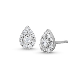1/4 CT. T.W. Pear-Shaped Multi-Diamond Stud Earrings in Sterling Silver