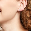 Thumbnail Image 2 of 1/4 CT. T.W. Pear-Shaped Multi-Diamond Stud Earrings in Sterling Silver