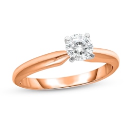 1/4 CT. Diamond Solitaire Engagement Ring in 14K Rose Gold (J/I2) - Size 7