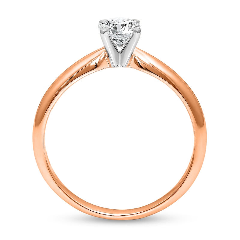 Main Image 2 of 1/4 CT. Diamond Solitaire Engagement Ring in 14K Rose Gold (J/I2) - Size 7