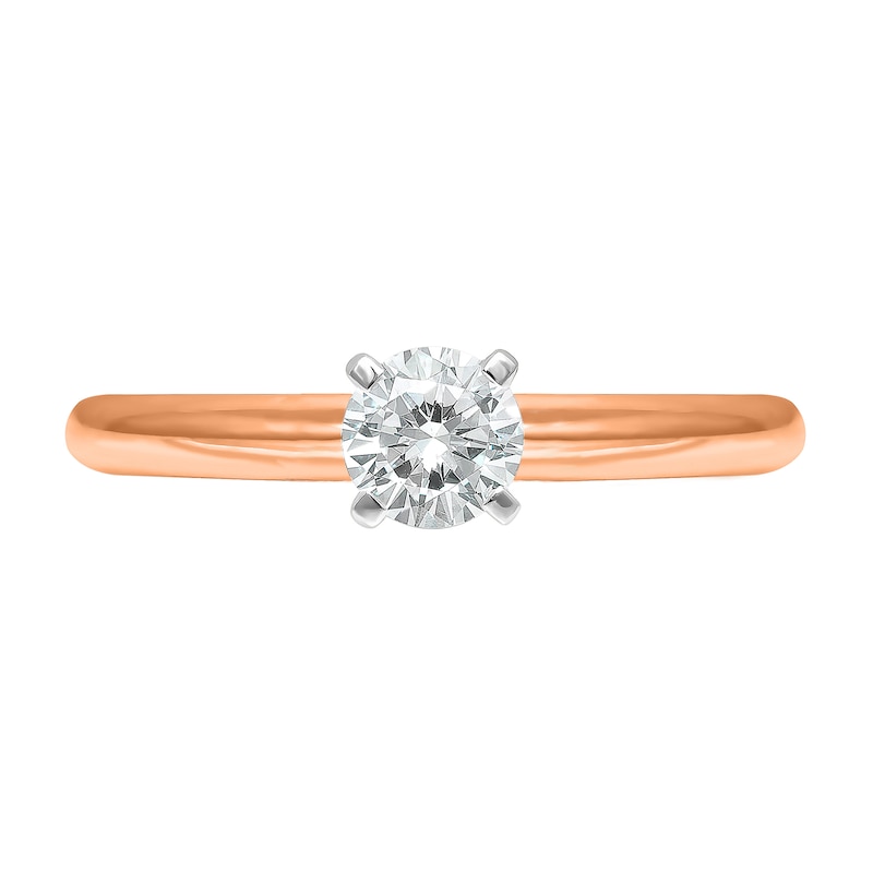 Main Image 3 of 1/4 CT. Diamond Solitaire Engagement Ring in 14K Rose Gold (J/I2) - Size 7
