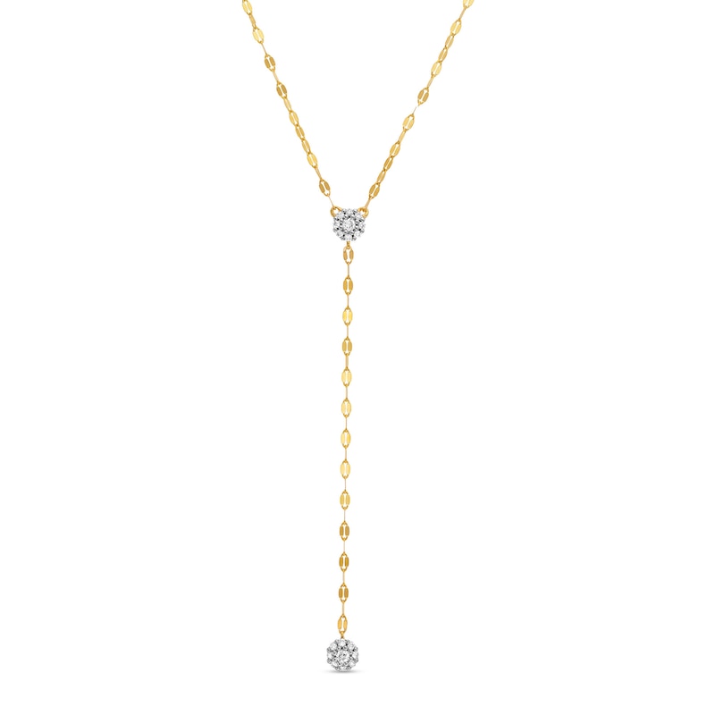 Main Image 1 of 1/4 CT. T.W. Multi-Diamond "Y" Necklace in 10K Gold