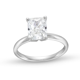 2 CT. Radiant-Cut Certified Lab-Created Diamond Solitaire Engagement Ring in 14K White Gold (F/VS2)
