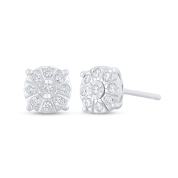 1/8 CT. T.W. Diamond Miracle Frame Stud Earrings in Sterling Silver