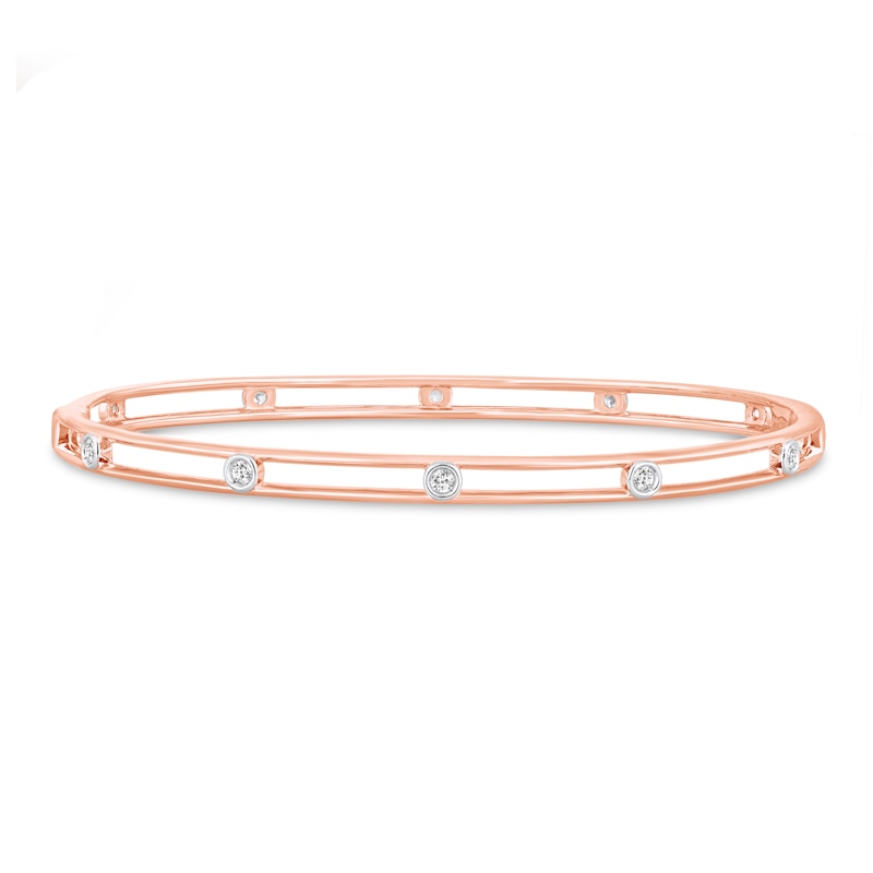 Main Image 1 of 1/4 CT. T.W. Diamond Bangle Bracelet in 10K Rose Gold