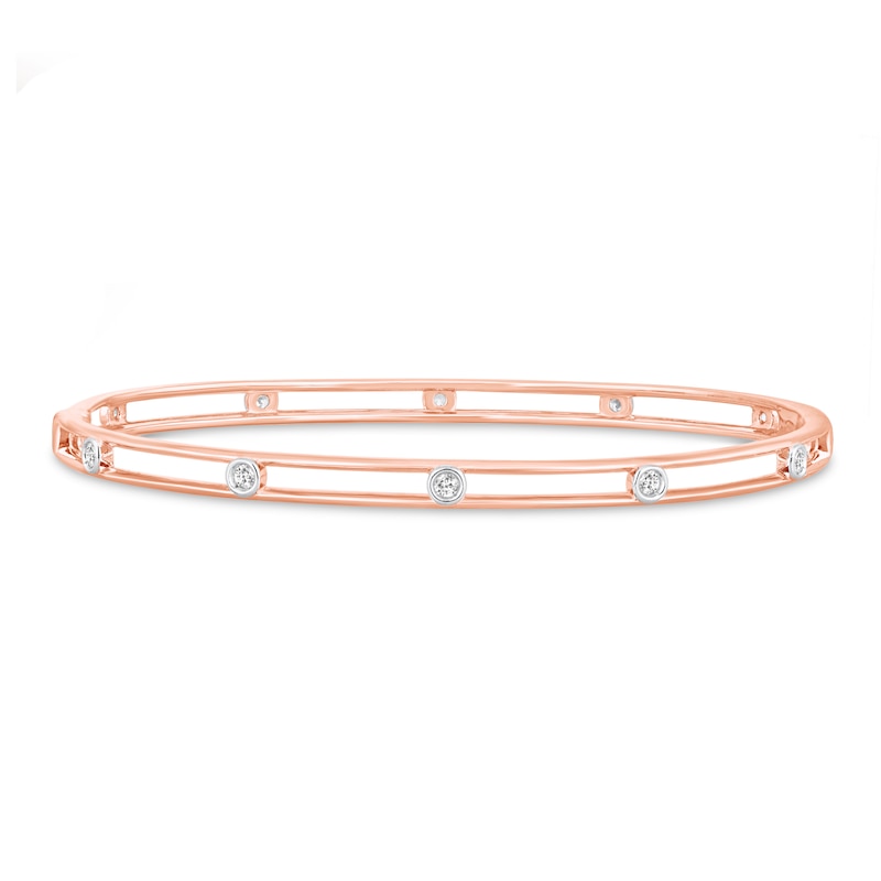 1/4 CT. T.W. Diamond Bangle Bracelet in 10K Rose Gold