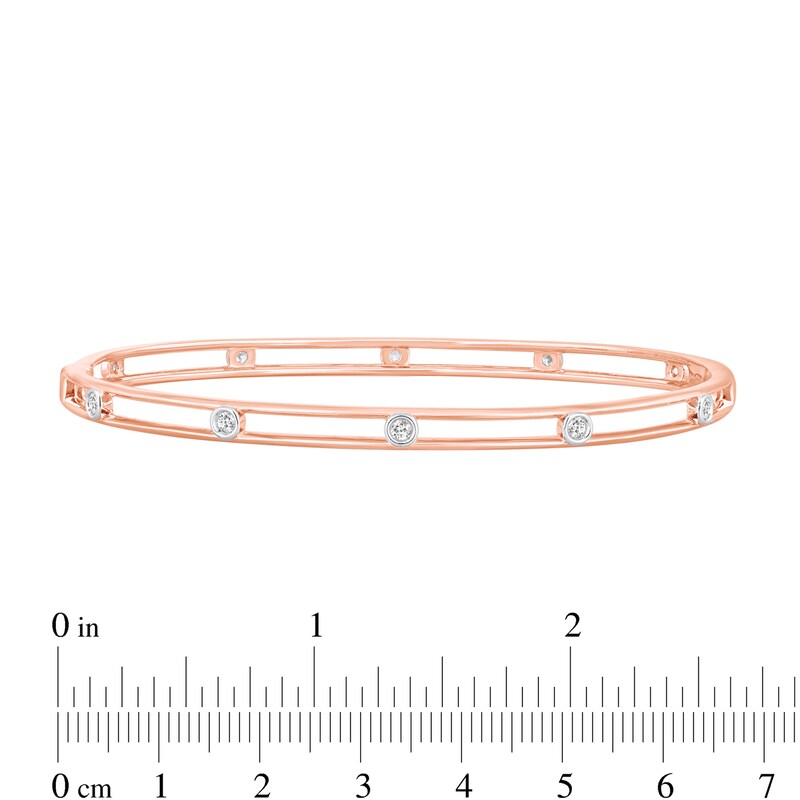 Main Image 2 of 1/4 CT. T.W. Diamond Bangle Bracelet in 10K Rose Gold