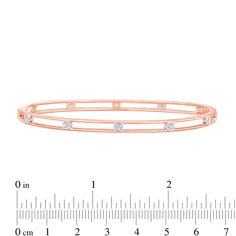 1/4 CT. T.W. Diamond Bangle Bracelet in 10K Rose Gold