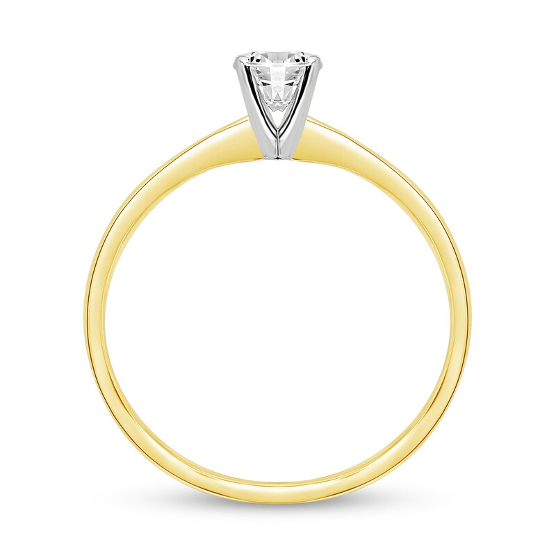 Main Image 2 of 1/2 CT. Certified Diamond Solitaire Engagement Ring in 14K Gold (J/I1)
