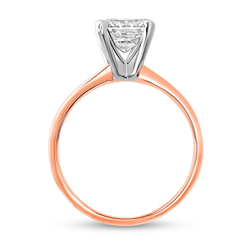 Main Image 2 of 2 CT. Certified Princess-Cut Diamond Solitaire Engagement Ring in 14K Rose Gold (J/I2)