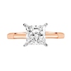 Thumbnail Image 3 of 2 CT. Certified Princess-Cut Diamond Solitaire Engagement Ring in 14K Rose Gold (J/I2)