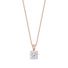 1 CT. Certified Lab-Grown Diamond Solitaire Pendant in 14K Rose Gold (F/SI2)