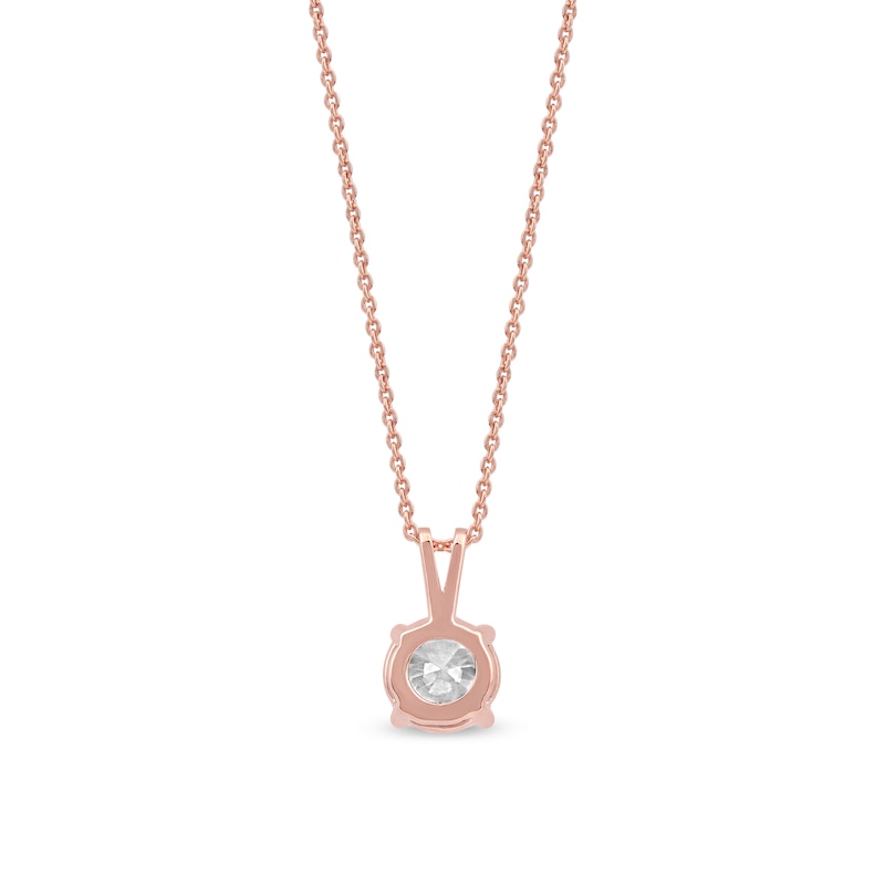 Main Image 3 of 1 CT. Certified Lab-Grown Diamond Solitaire Pendant in 14K Rose Gold (F/SI2)