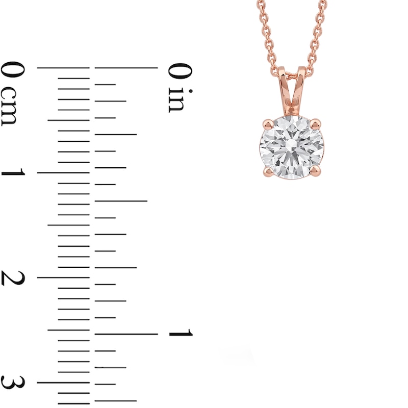 Main Image 4 of 1 CT. Certified Lab-Grown Diamond Solitaire Pendant in 14K Rose Gold (F/SI2)