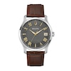 Thumbnail Image 1 of Men's Bulova Wilton Silvertone Watch with Brown Leather Strap (Model: 96B389)