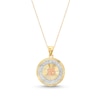 Thumbnail Image 1 of #15 Quinceañera Medallion Pendant in 14K Tri-Tone Gold