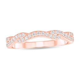 1/5 CT. T.W. Diamond Twist Band in 14K Rose Gold