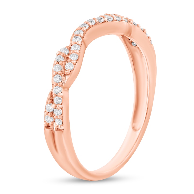 Main Image 2 of 1/5 CT. T.W. Diamond Twist Band in 14K Rose Gold